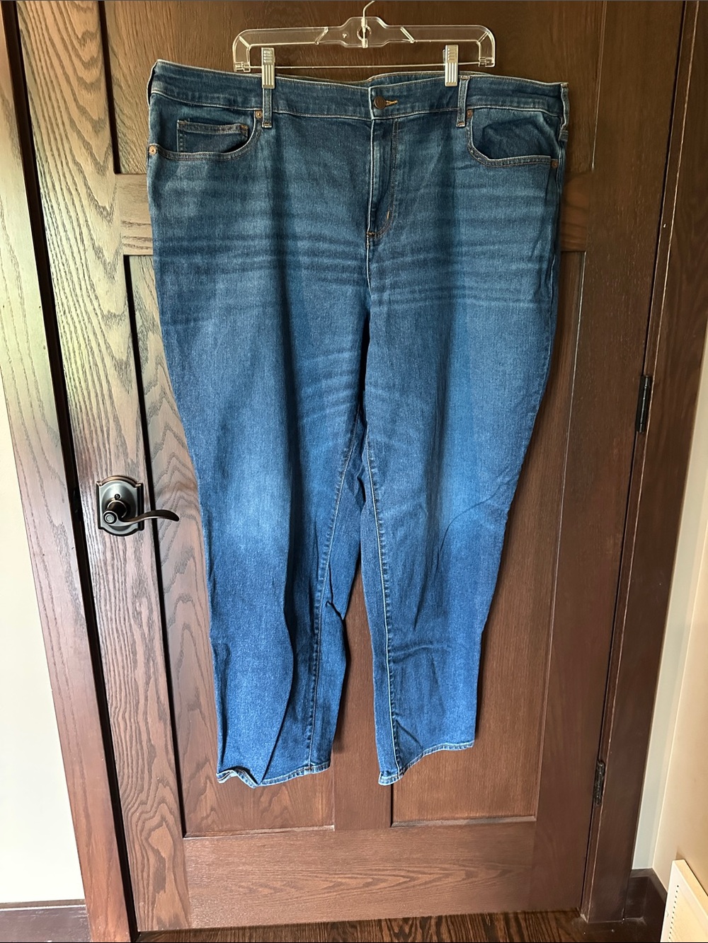 Lands' End Straight-Leg Women's Jeans in Blue Denim